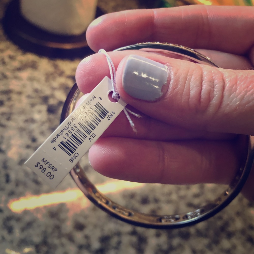 COACH Silver Crystal Bangle Bracelet